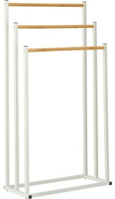 Suport metalic pentru prosoape Bambus 45 × 23 × 85 cm, alb