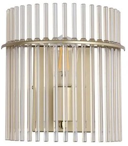 Aplica de perete metal auriu, tije din sticla Swizzle