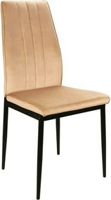 Scaun ATOM, bej/negru, stofa catifelata/metal, 44x39x93 cm