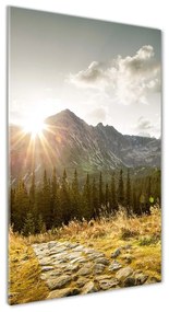 Tablou sticlă Apus de soare Tatra