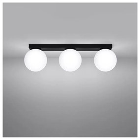 Plafonieră neagră cu abajur din sticlă ø 12 cm Umerta – Nice Lamps
