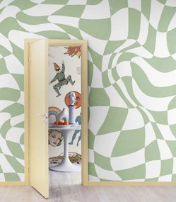 Fototapet, Psychedelic Chess, Green, Rebel Walls