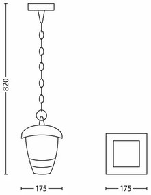 Philips 15386/30/16 -  Lustra MYGARDEN CREEK 1xE27/60W/230V negru