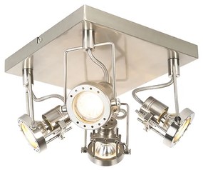 Spotlight industrial din oțel cu 4 lumini rotative și orientabile - Suplux