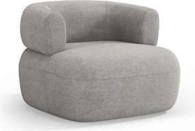 Fotoliu gri deschis cu tapițerie din stofă bouclé Jenny – Micadoni Home