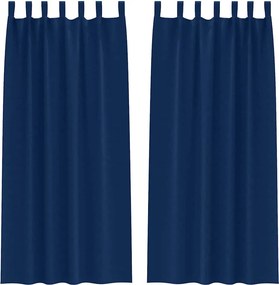 vidaXL Perdele Opaque cu Inel 2 pcs Albastru închis 260 x 140 cm