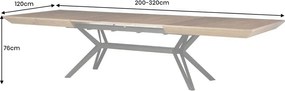 Masa extensibila GIANT 200-320cm nuc natural