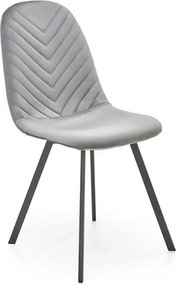 Scaun K462, gri/negru, stofa catifelata/metal, 45x57x82 cm