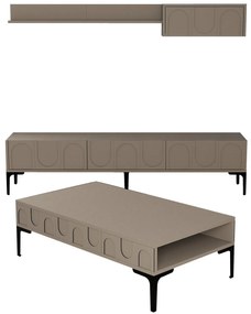 Set mobilier living Lyantela (tmavoBej + negru). 1107140