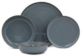 Set de masă 24 piese, porțelan, albastru