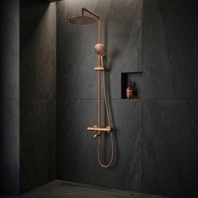 Coloana de dus cu termostat Lungo Diamond Copper Brush
