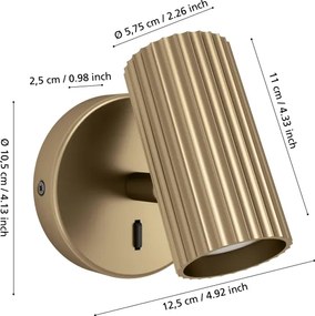 Eglo 902033 - Aplica de perete PORTILLO, spot 1xGU10/5W/230V, aurie