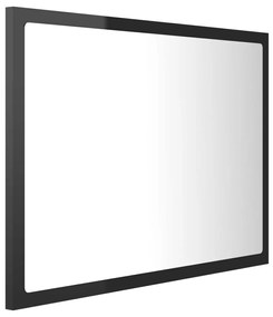 Oglinda de baie cu LED, negru extralucios, 60x8,5x37 cm negru foarte lucios