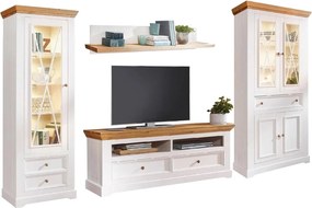 Set lemn masiv alb-natur Living Iris Model C
