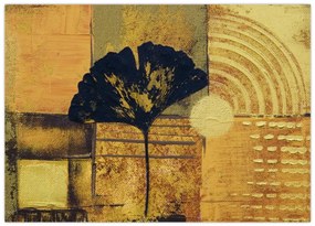 Tablou pe sticlă - Frunza ginkgo (70x50 cm)