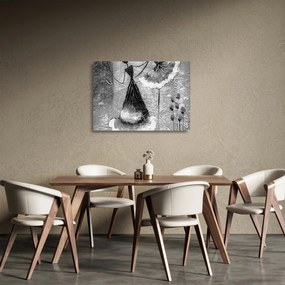 Tablou pe sticlă - Pictură africană (70x50 cm)