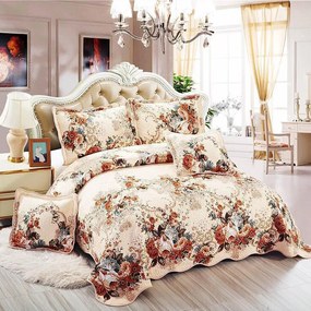 Cuvertură bumbac 100%, 5 piese, pat 2 persoane, 230x250 cm, CB097