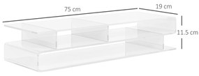 HOMCOM Suport Monitor Acrilic cu Spațiu pentru Tastatură, Organizator Birou Multifuncțional, Transparent, 50.8x19x12 cm | Aosom Romania