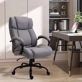Vinsetto Scaun de birou ergonomic din material tip in, 220 kg, rotativ, reglabil pe înălțime, gri deschis | Aosom Romania