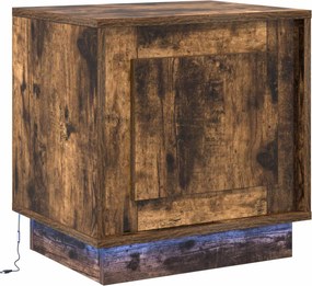 vidaXL Dulap de noapte Stejar fumuriu 44 x 34,5 x 45 cm Lemn compozit