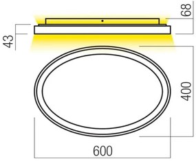 Redo 01-3808 - Plafonieră LED dimabilă NOBU LED/60W/230V, neagră