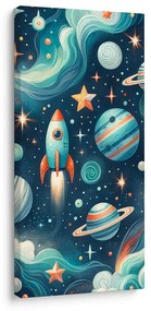 Tablou planete colorate și stele