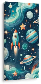 Tablou planete colorate și stele