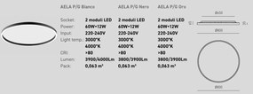 Plafoniera LED design slim AELA 80cm, auriu, alb sau negru