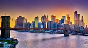 Fotografie New York City Manhattan Brooklyn Bridge skyline, ANDREY DENISYUK