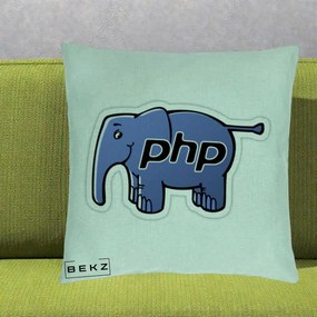 Perna Personalizata PHP Elephant, 40x40 cm, Verde Menta, Husa Detasabila, Perna Inclusa, BEKZ®