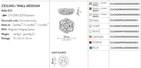 Plafoniera design unicat realizata manual Clizia Medium White, 53cm