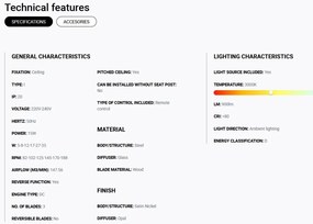 Lustra cu Ventilator si telecomanda LANTAU L LED nickel/ lemn maro