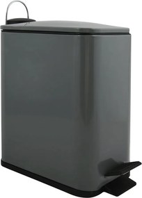 Coș de gunoi gri închis cu pedală din oțel 5 l Erik – Spirella