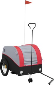 vidaXL Remorcă pentru biciclete, negru și roșu, 45 kg, fier