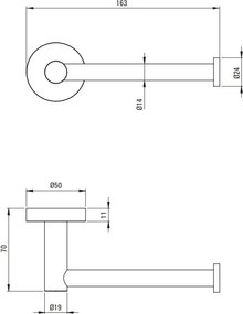 JASMIN Suport hârtie igienică - perete, finisaj negru ADJ_N211