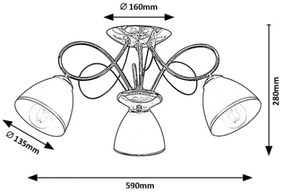 Brilagi - Lustră aplicată FRED 3xE27/60W/230V, Ø 59 cm, crom lucios