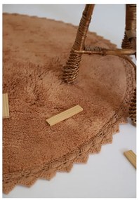 Covor cărămiziu lavabil țesut manual rotund din bumbac ø 110 cm Perla Toffee – Nattiot