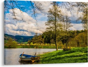 Tablou - Barcă pe lac (70x50 cm)