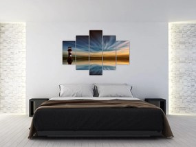 Tablou cu farul în mare (150x105 cm)