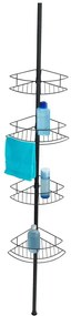 Raft telescopic de colț pentru cabina de duș Wenko Dolcedo, 23 x 31 cm, negru