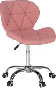 Scaun de birou ARGUS NEW, roz, piele ecologica, 47x56x73/84 cm