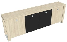 Dulap mic Verno+ S 260 x 46 x 90 cm, uși combinate, salcâm / negru