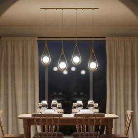 Lustra din alama cu 4 pendule in forma de lacrima Iside