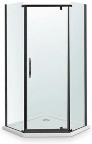 Celtic 100x100 cm cabină de duș pentagonală cu tavă de duș negru