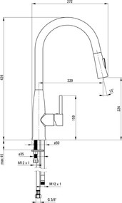 Lukrecja Baterie pentru bucătărie, cu pipă extractibilă - 2 Funcții Finisaj: Alb BDH_A72M