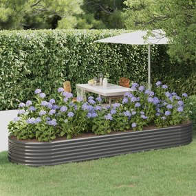 vidaXL Strat înălțat grădină 322x100x36 cm oțel galvanizat
