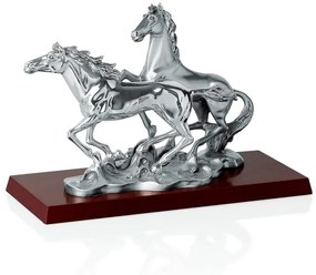 Statueta argint "Doi cai"