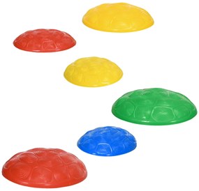 ZONEKIZ Set de 6 Piese Pietre de Echilibru Stivuibile cu Bază Antiderapantă pentru Antrenarea Echilibrului Multicolor | Aosom Romania