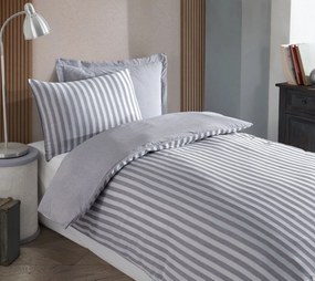 Set lenjerie pat ROAD POTLU, bumbac/poliester, gri deschis/alb, 140x20