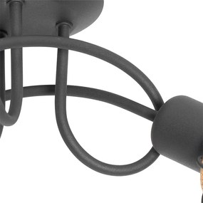 Plafoniera de design neagra cu auriu 3 lumini - Noud